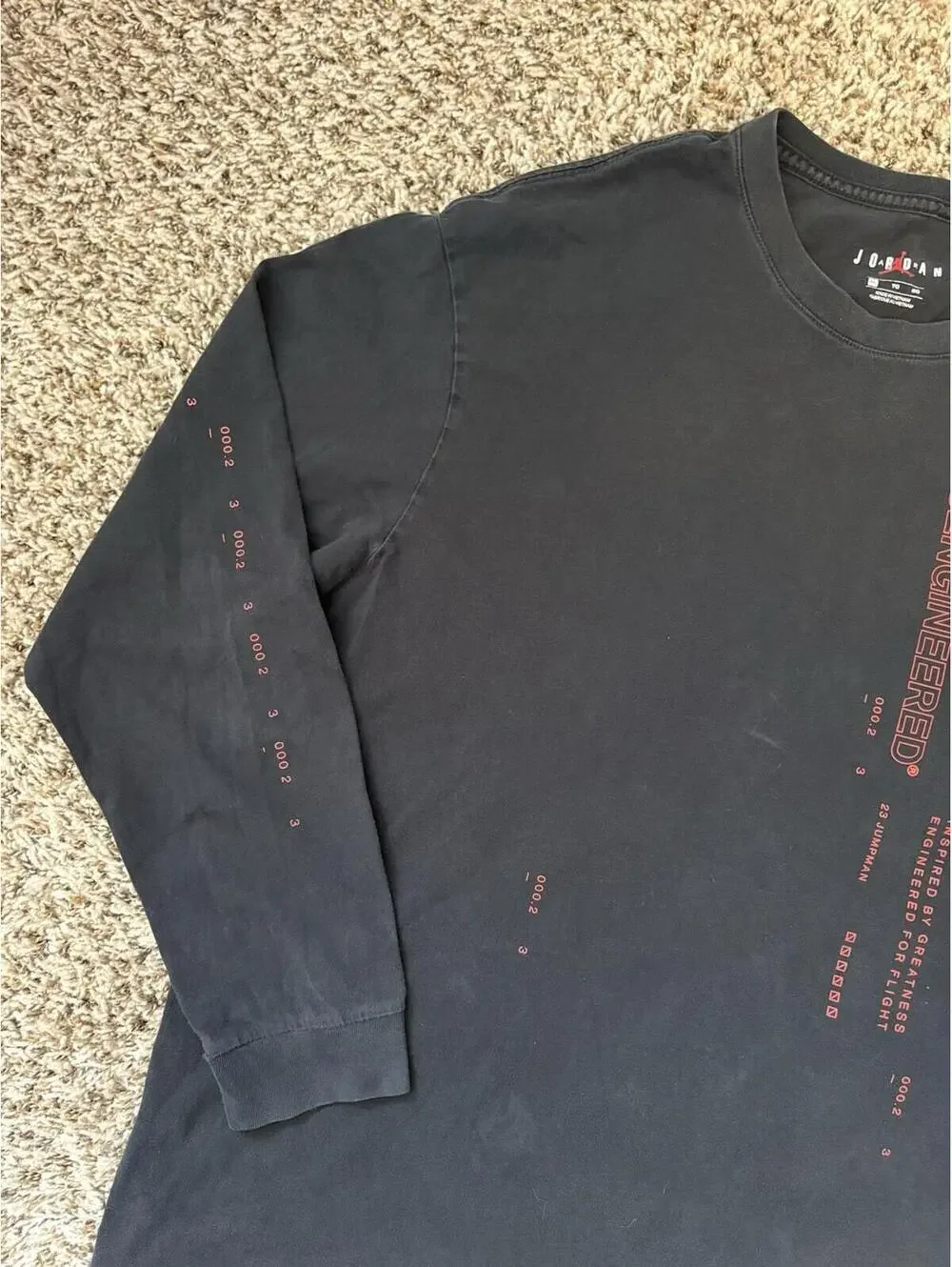 Air Jordan 23 Engineered Men's Size XL Long Sleeve T-Shirt Black CD5505-010